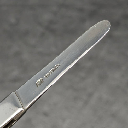 1936年 英国ヴィンテージ 純銀ハンドル ステンレスブレード 折りたたみナイフ